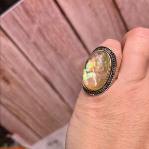 Vintage Abalone Oval Statement Ring